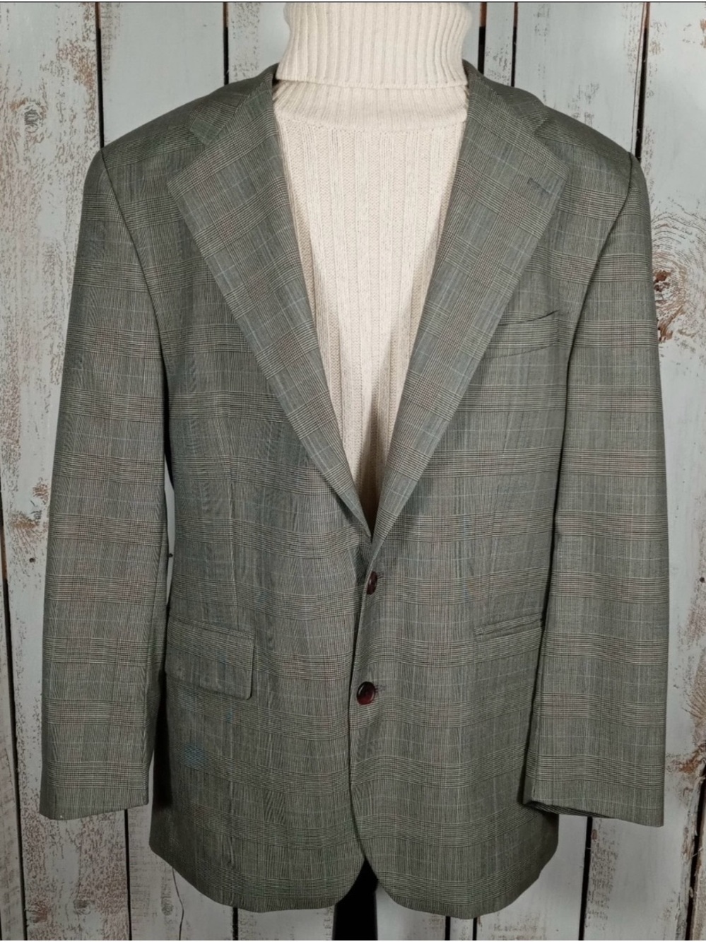 Ralph Lauren 42R single breasted Glen Plaid 2 piece suit